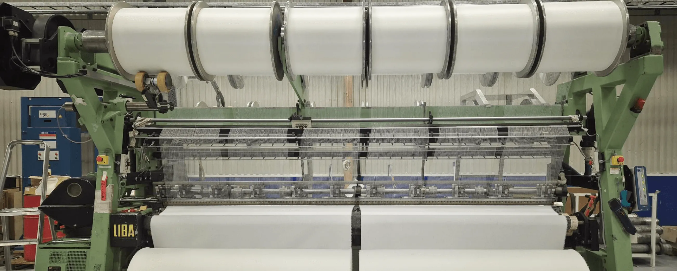 Varptrikåmaskin i fabriken i Lidköping